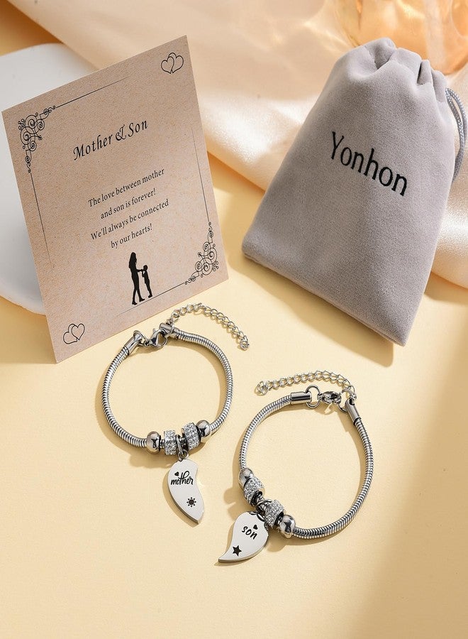 Yonhon Mother Son Bracelet Set for 2, Mom Son Matching Bracelets for 2 - Image 5